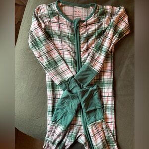 Little Sleepies Green Plaid Kids Pajama Set